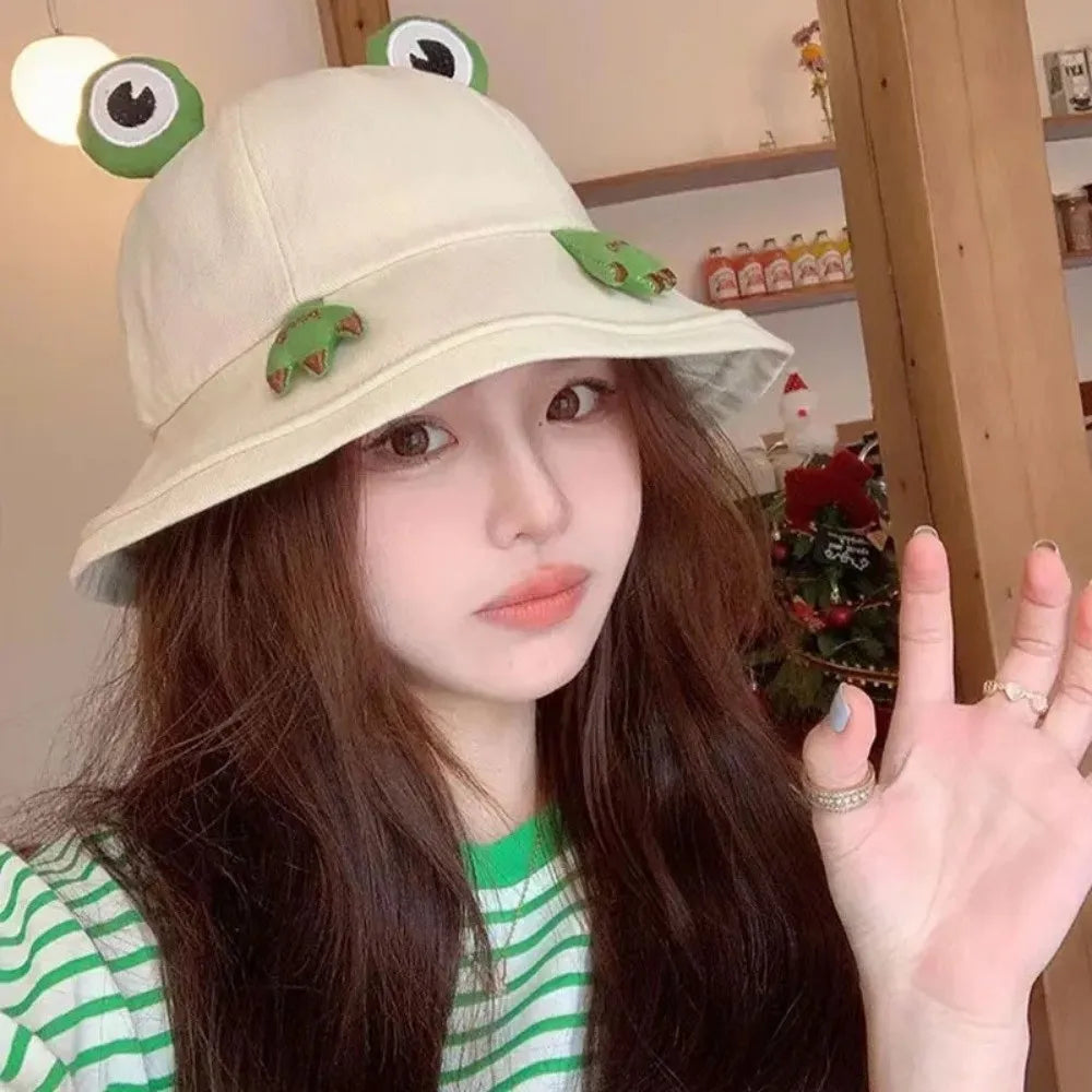 Cute Frog Bucket Hat – Foldable Froggy Fisherman Hat Bucket Hat Nixie