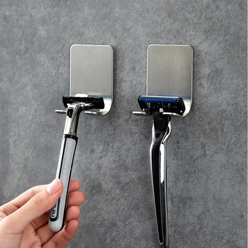 2-Pack Stainless Steel Razor Holder Bathroom Wall Hook Organizer Bathroom Hook Organizer Nixie