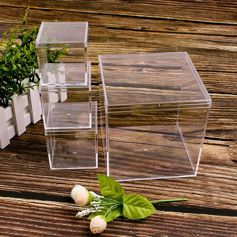 Clear Square Acrylic Box with Lid – Candy & Gift Storage Storage Box Nixie