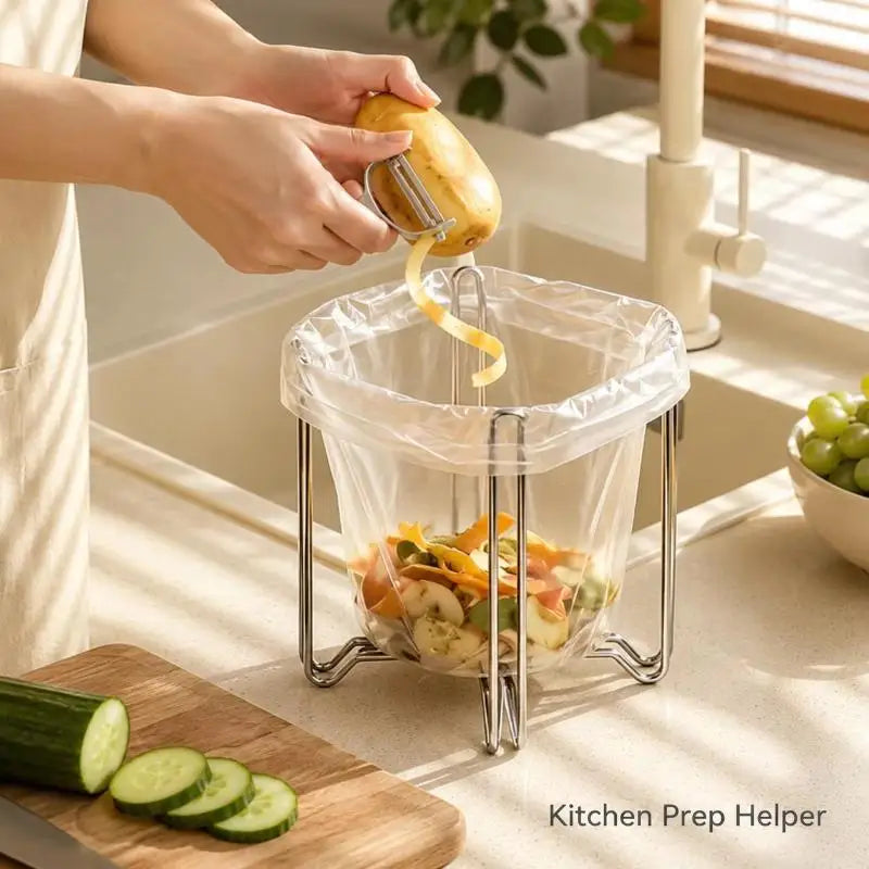 304 Stainless Steel Trash Bag Holder for Kitchen Sink Kitchen Waste Organizer Nixie
