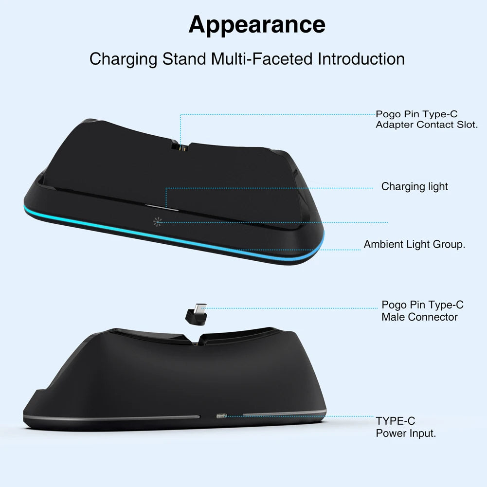 PS5 Portal Charging Dock Station – RGB Light & Type-C Gaming Charging Dock Nixie