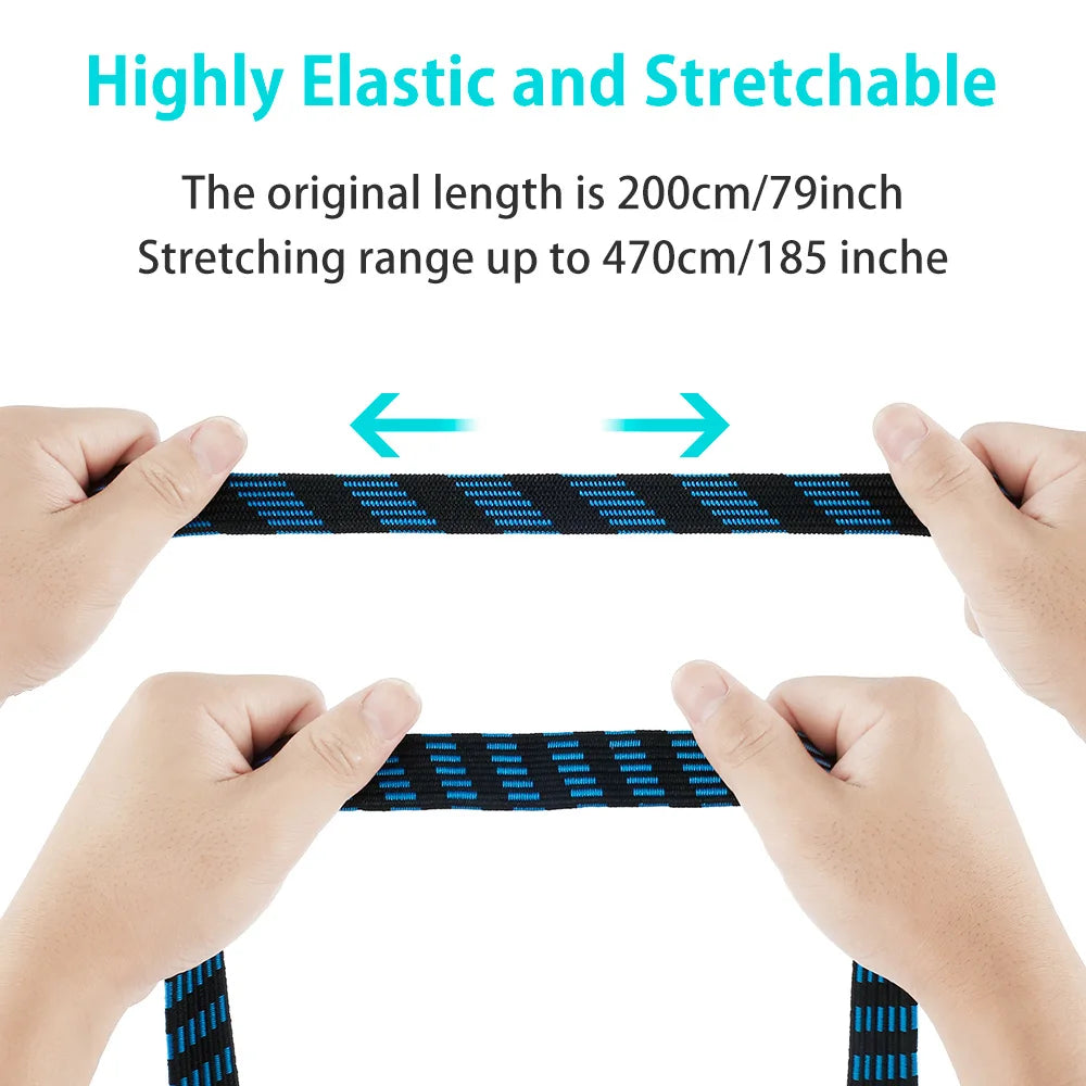 5-Pack Flat Bungee Cords with Hooks – 200cm Elastic Straps