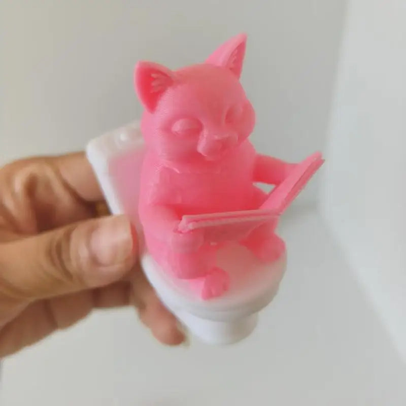 3D Printed Cartoon Pig on Toilet Figurine | Cute Desk Decor Decorative Figurine Nixie