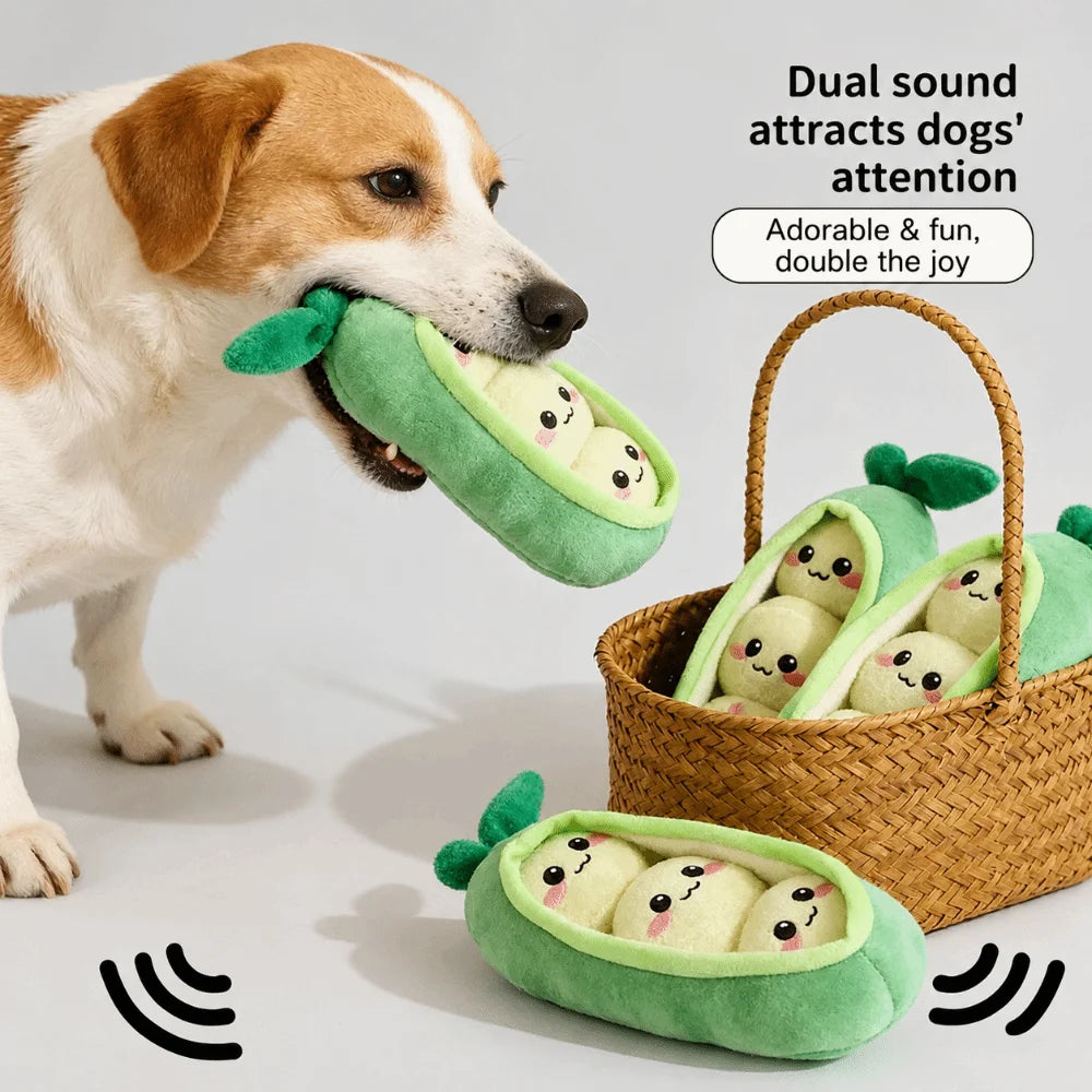 Squeaky Pea Pod Chew Toy for Small Dogs & Puppies Dog Chew Toy Nixie