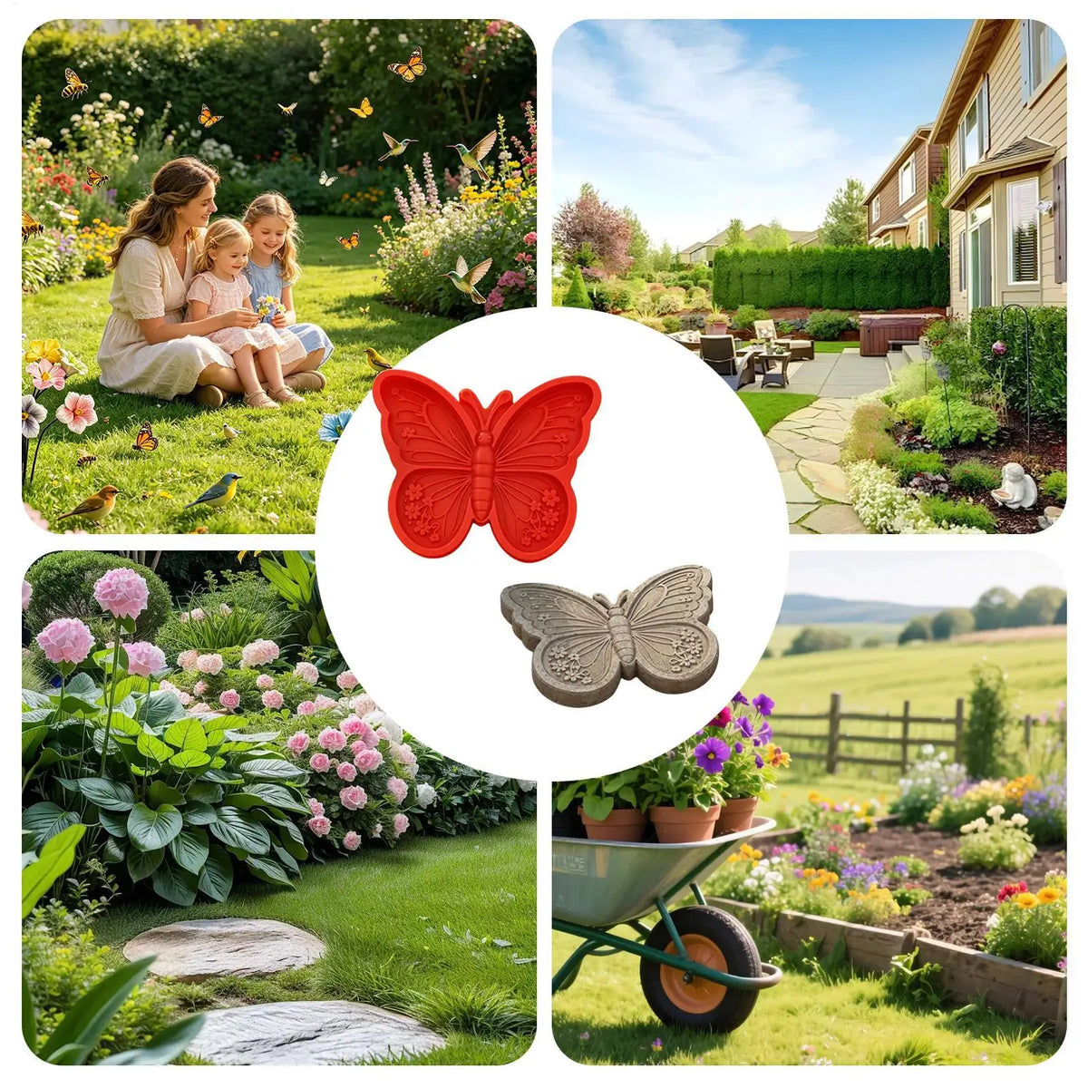 15" Sunflower Stepping Stone Mold – Reusable DIY Cement Mould Garden Stone Mold Nixie