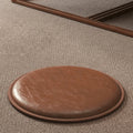 Round Leather Seat Cushion Non-Slip Waterproof Zafu Tatami Pad Chair Seat Cushion Nixie Brown-40cm
