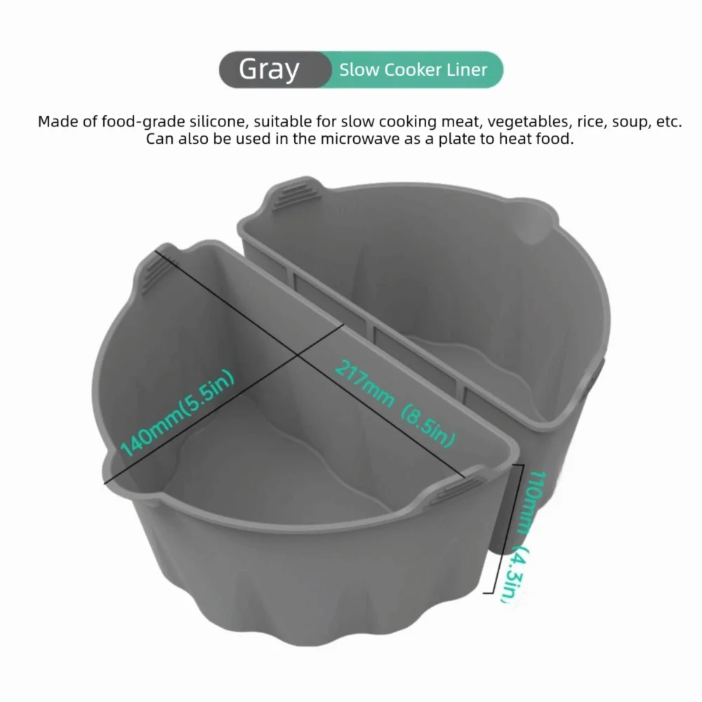 Silicone Slow Cooker Liner Reusable Divider Insert with Handle Slow Cooker Liner Nixie