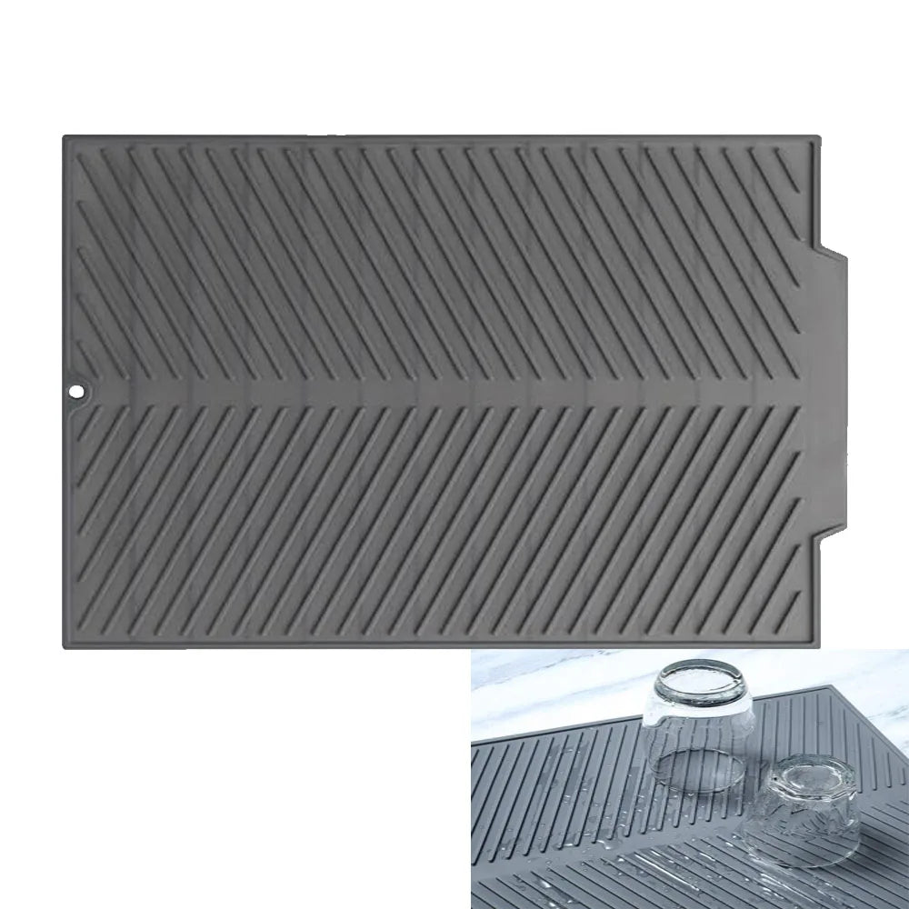 Silicone Dish Draining Mat – Non-Slip & Heat-Resistant Kitchen Pad