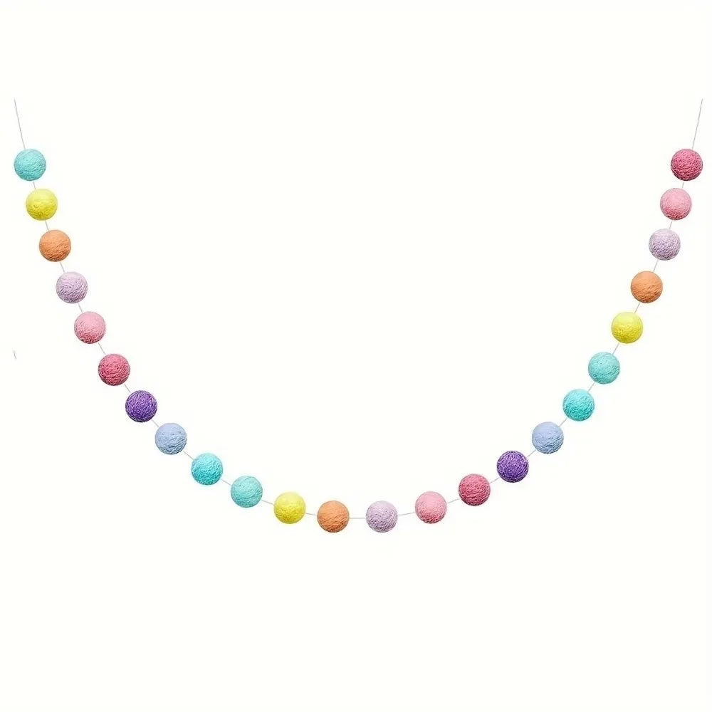 200cm Felt Ball Garland 24 Colorful Pompom Balls Party Décor Party Garland Decoration Nixie 01
