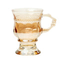 Retro European Glass Coffee Cup with Handle | Elegant Teacup Glass Coffee Cup Nixie Orange
