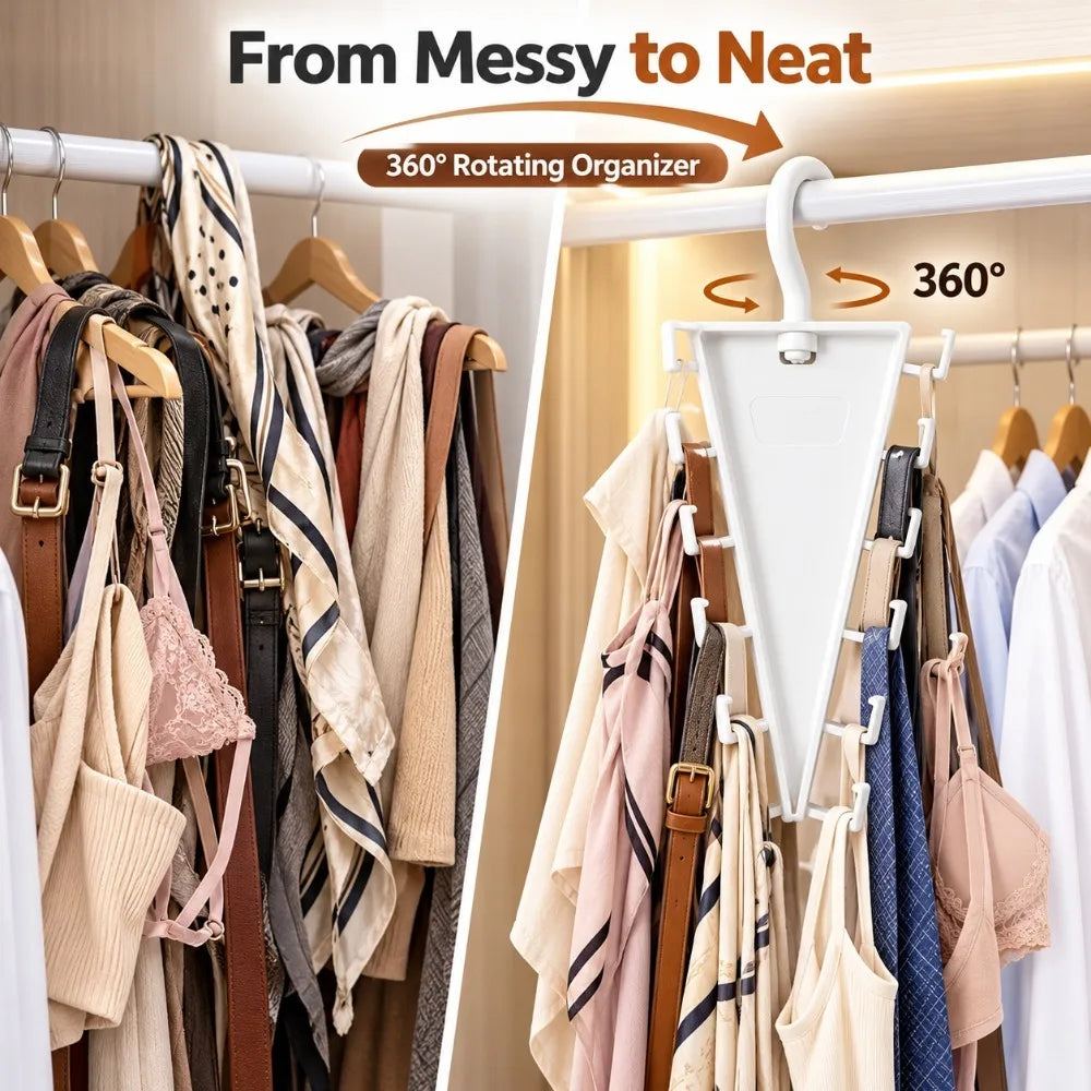 12-Hook Rotatable V-Shape Closet Hanger Organizer Closet Hanger Organizer Nixie