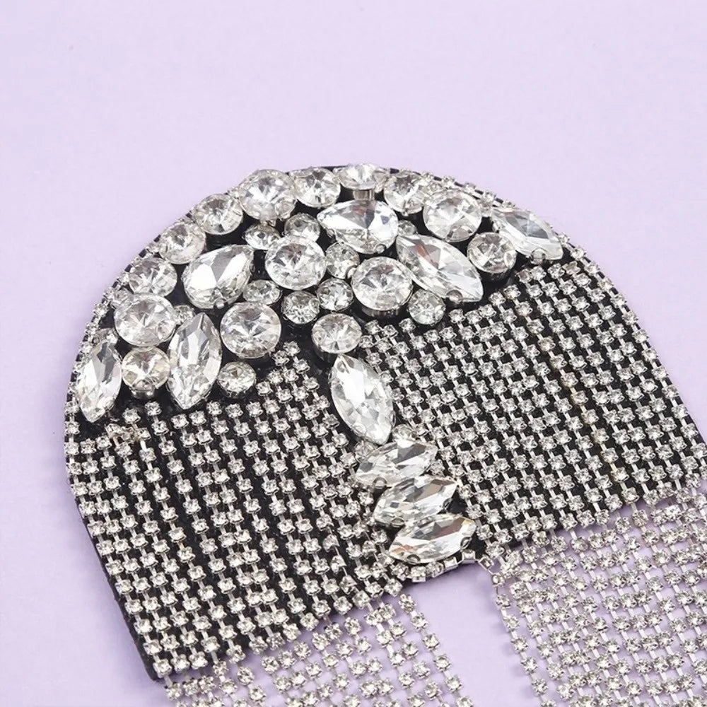 Rhinestone Diamond Tassel Epaulet Detachable Shoulder Brooch Shoulder Brooch Nixie