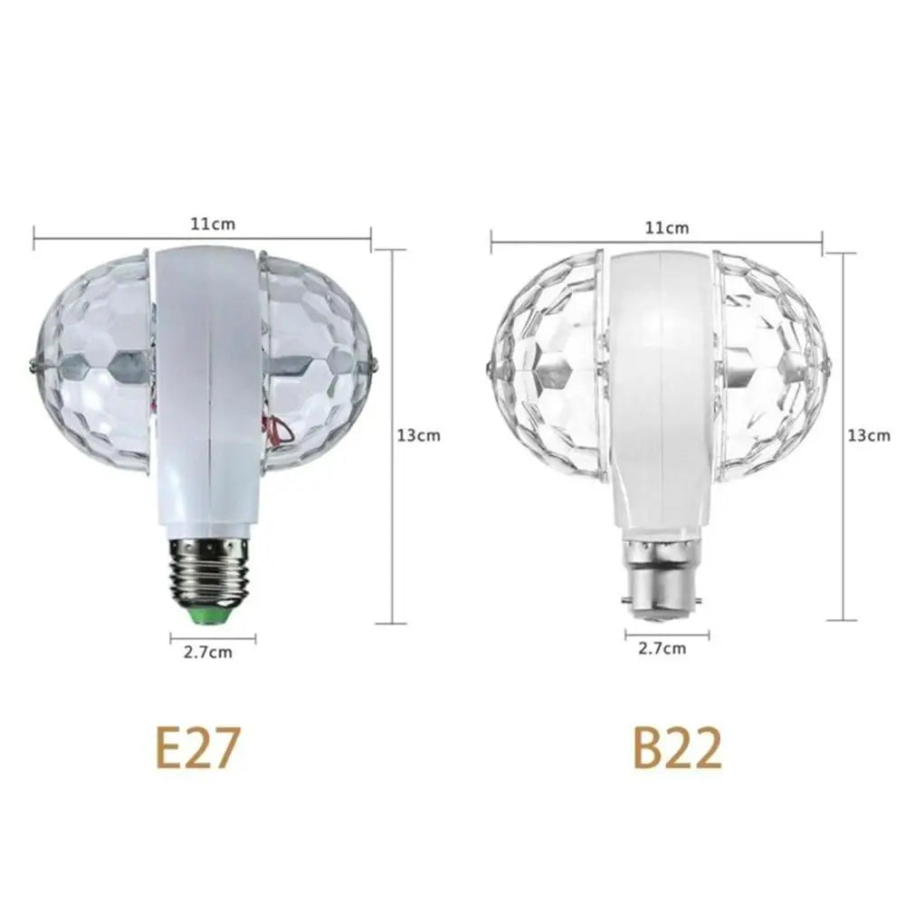 6W LED Rotating Crystal Ball Disco Bulb B22 E27 Stage Light