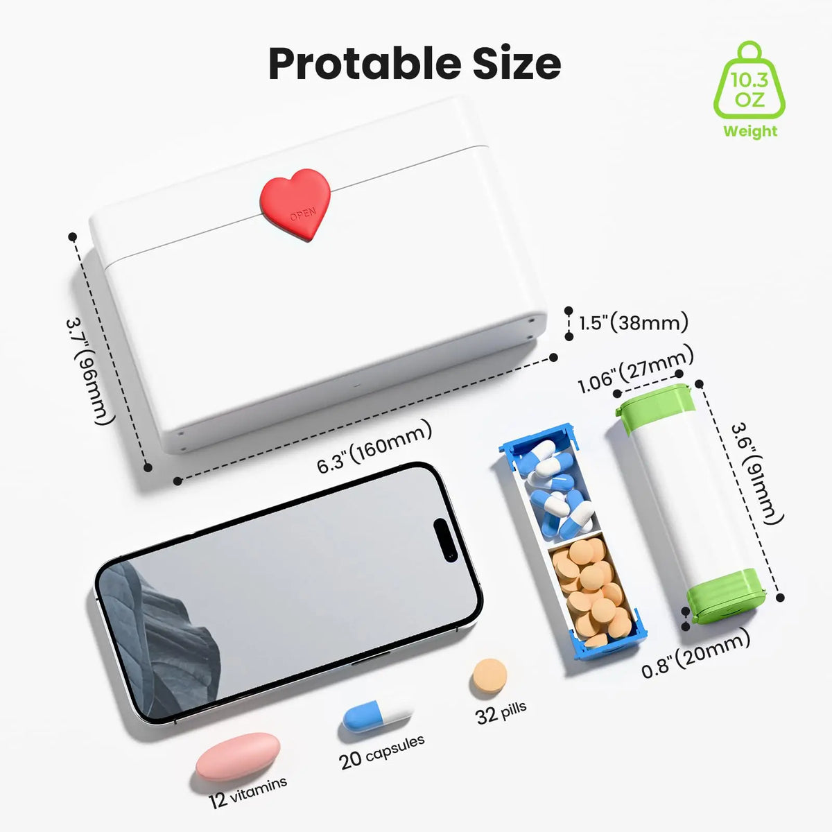 Weekly AM PM Pill Organizer – 7-Day Large Travel Pill Case Pill Organizer Case Nixie