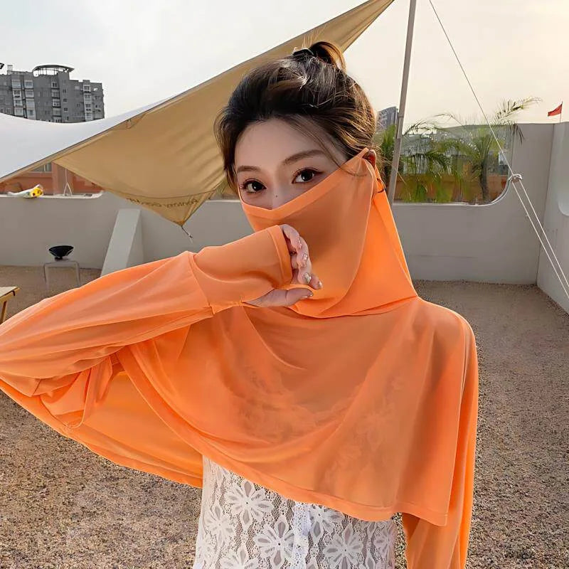 Women's UV Protection Shawl with Face Cover & Long Sleeves Sun Protection Shawl Nixie
