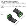 Solderless USB-C to 2-Pin Crimp Terminal Block Adapter 5V USB Terminal Adapter Nixie C-Female PowerTaking