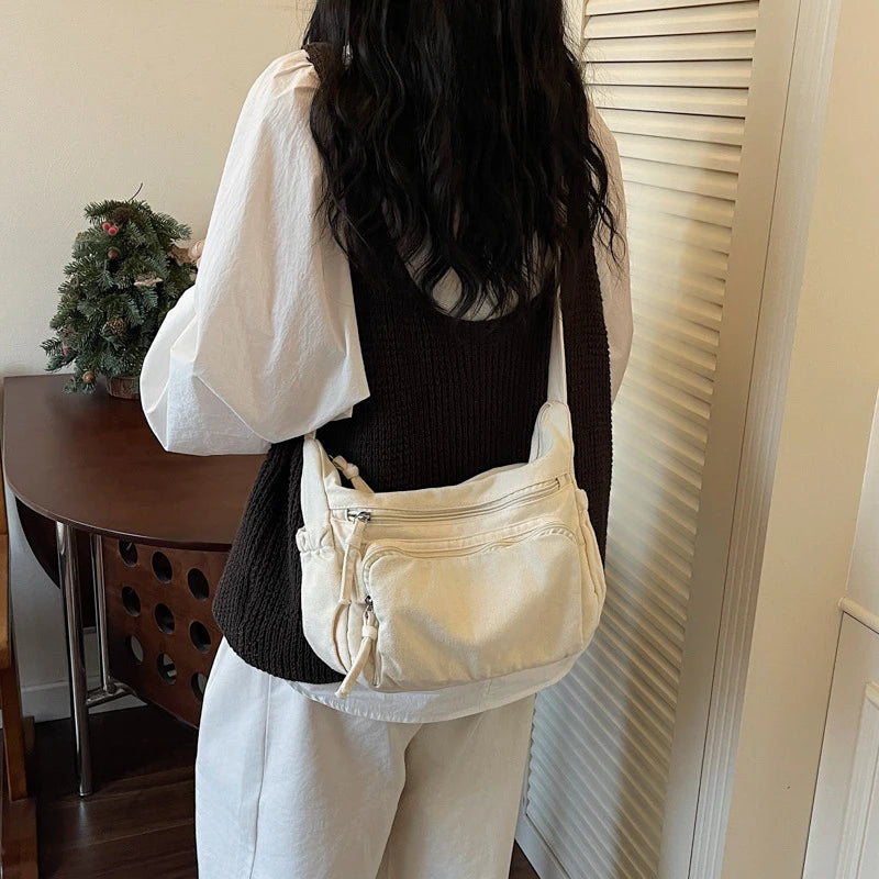 Vintage Japanese Canvas Shoulder Bag – Large Capacity Unisex Canvas Shoulder Bag Nixie
