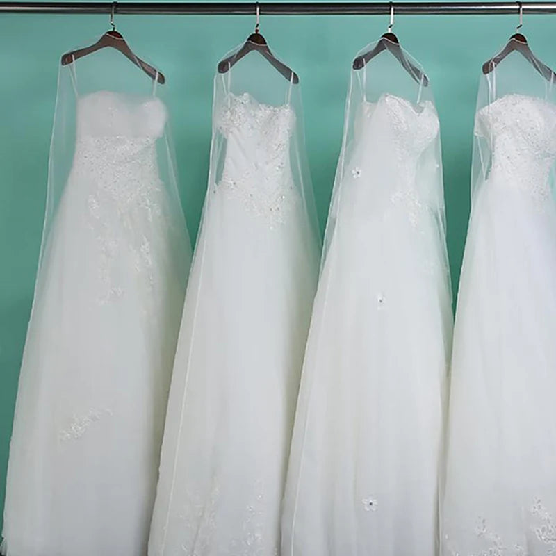 Transparent Tulle Dress Dust Cover 160/180/200cm – White Mesh Garment Dust Cover Nixie