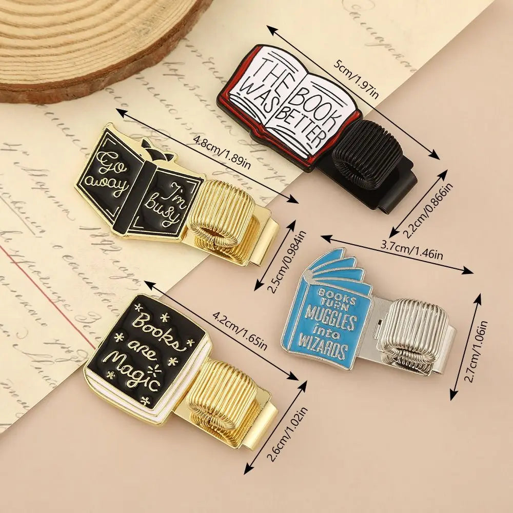 Metal Book-Shaped Pen Clip & Page Marker | 4 Designs Pen Clip Bookmark Nixie