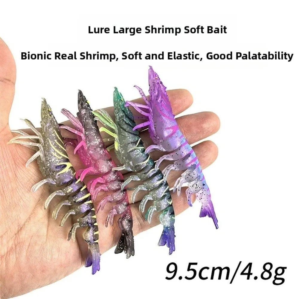 9.5cm Soft Shrimp Fishing Lure – Hookless Multi-Joint Prawn Bait