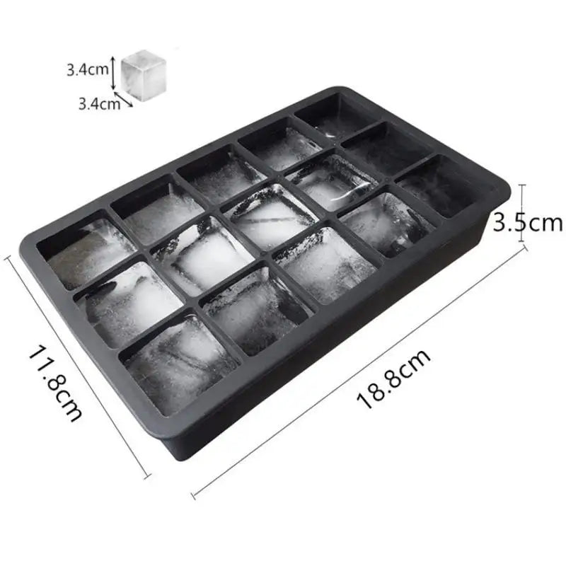BPA-Free Silicone Ice Cube Tray with Lid – 6 & 15 Grid Mold Silicone Ice Tray Nixie A6