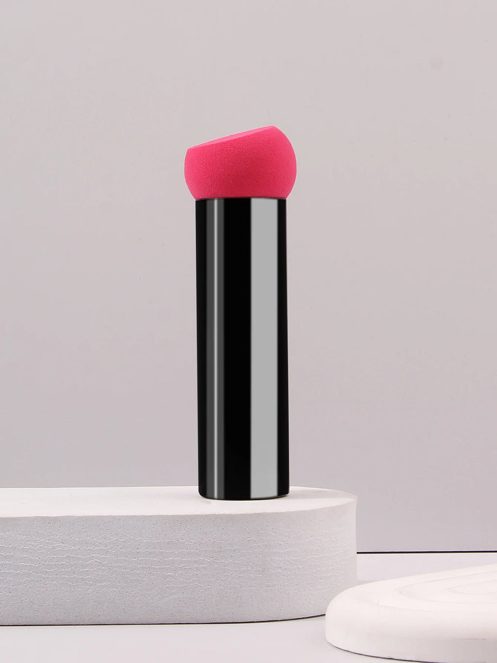 Mushroom Powder Puff Black Metal Handle Sponge Foundation Makeup Powder Puff Nixie Deep pink bevelling