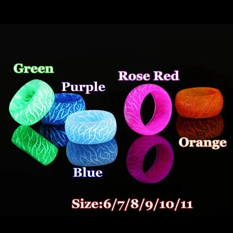 Resin Glow Ring Luminous Band Sizes 7-11 | Men & Women Novelty Glow Ring Nixie