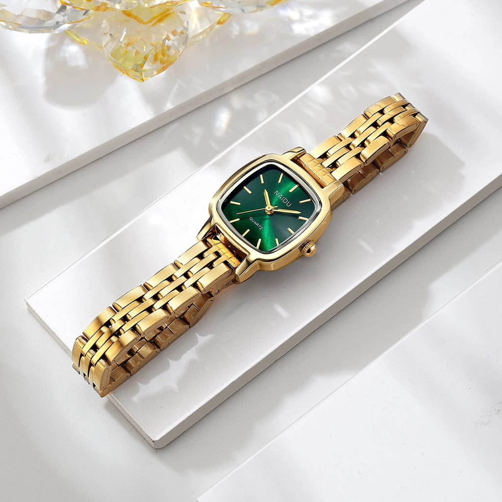 Naidu Gold Stainless Steel Quartz Watch – Business Style
