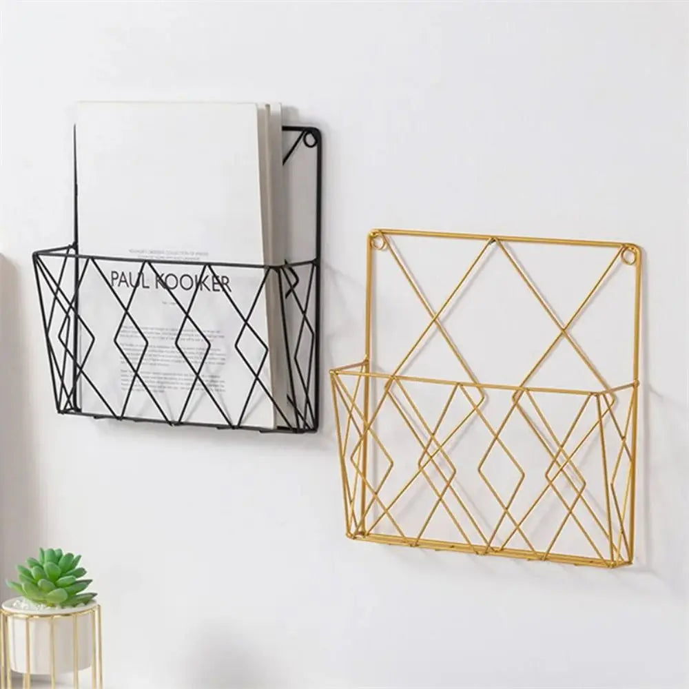 Metal Wall-Mounted Magazine Holder & Storage Rack | Iron