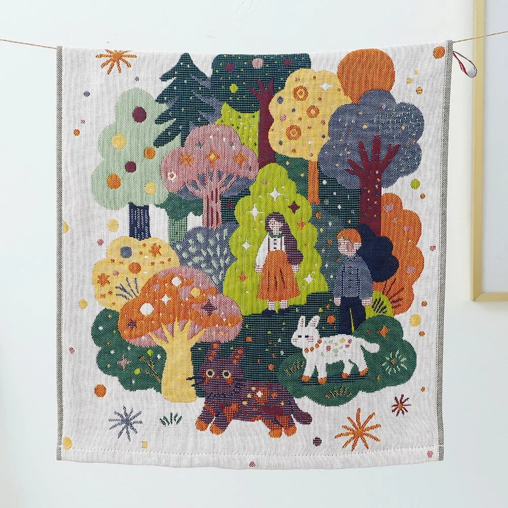 4-Layer Cotton Gauze Kitchen Hand Towel 34x40cm Quick Dry