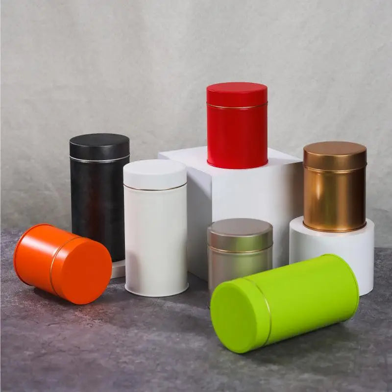 Double Lid Iron Tea Canister – 530ml Food Safe Metal Tin Food Storage Tin Nixie