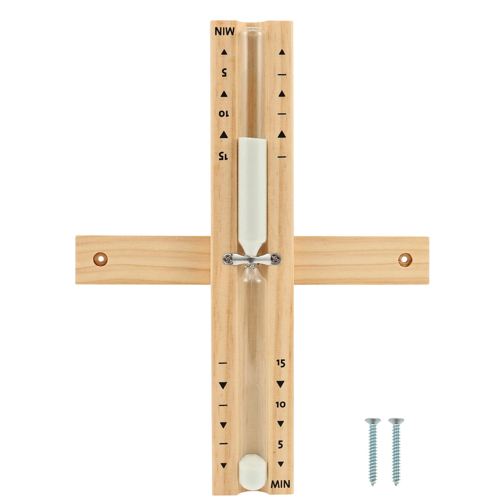 Wooden Sauna Hourglass Sand Timer – Wall Mounted 15 Min Sauna Sand Timer Nixie white sand