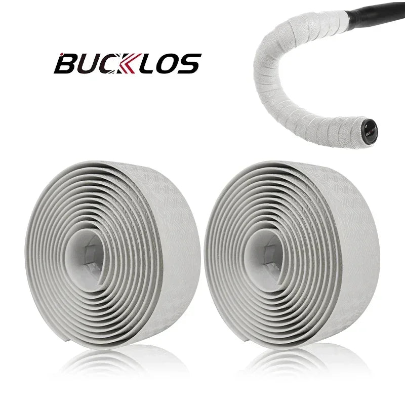 BUCKLOS Road Bike Handlebar Tape Non-Slip PU EVA Bar Wrap Bicycle Handlebar Tape Nixie M1-WHITE
