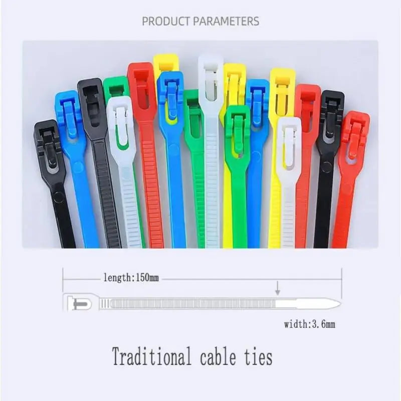 100PCS Reusable Nylon Cable Ties – Colored Detachable Zip Ties Reusable Cable Ties Nixie