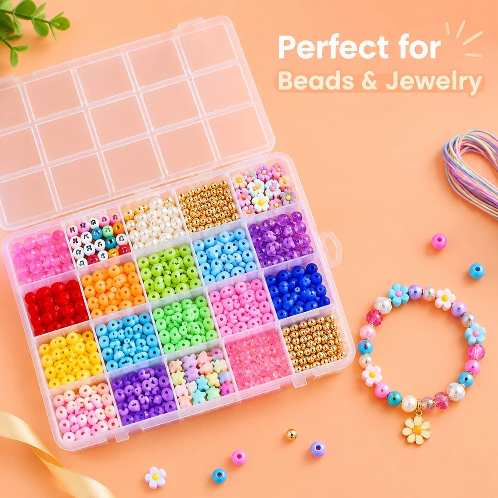 28-Compartment Plastic Organizer Case for Nail Art & Beads Compartment Storage Case Nixie