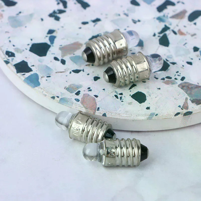 2pcs E10 LED Replacement Bulb DC 3V 6V Flashlight Torch Lamp
