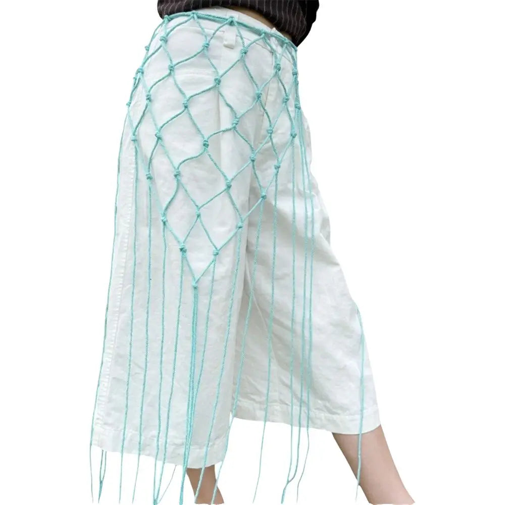 Bohemian Fringe Waist Belt – Handwoven Cotton Tassel Sash Fringe Waist Belt Nixie