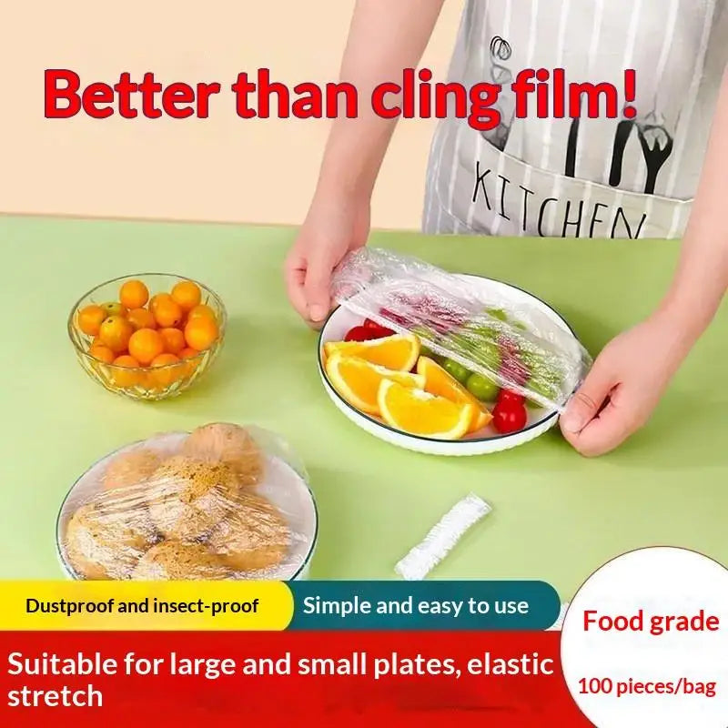 Elastic Food Cover Wraps BPA-Free PE 50/100 Pcs | JETTING Elastic Food Cover Wraps Nixie