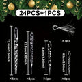 24Pcs Clear Acrylic Icicle Christmas Tree Ornaments | 4 Styles Christmas Tree Ornaments Nixie 24Pcs-4 Style Icicle