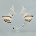 Reindeer Antler Headband – Christmas Party Headpiece for Adults Holiday Headband Nixie Beige White
