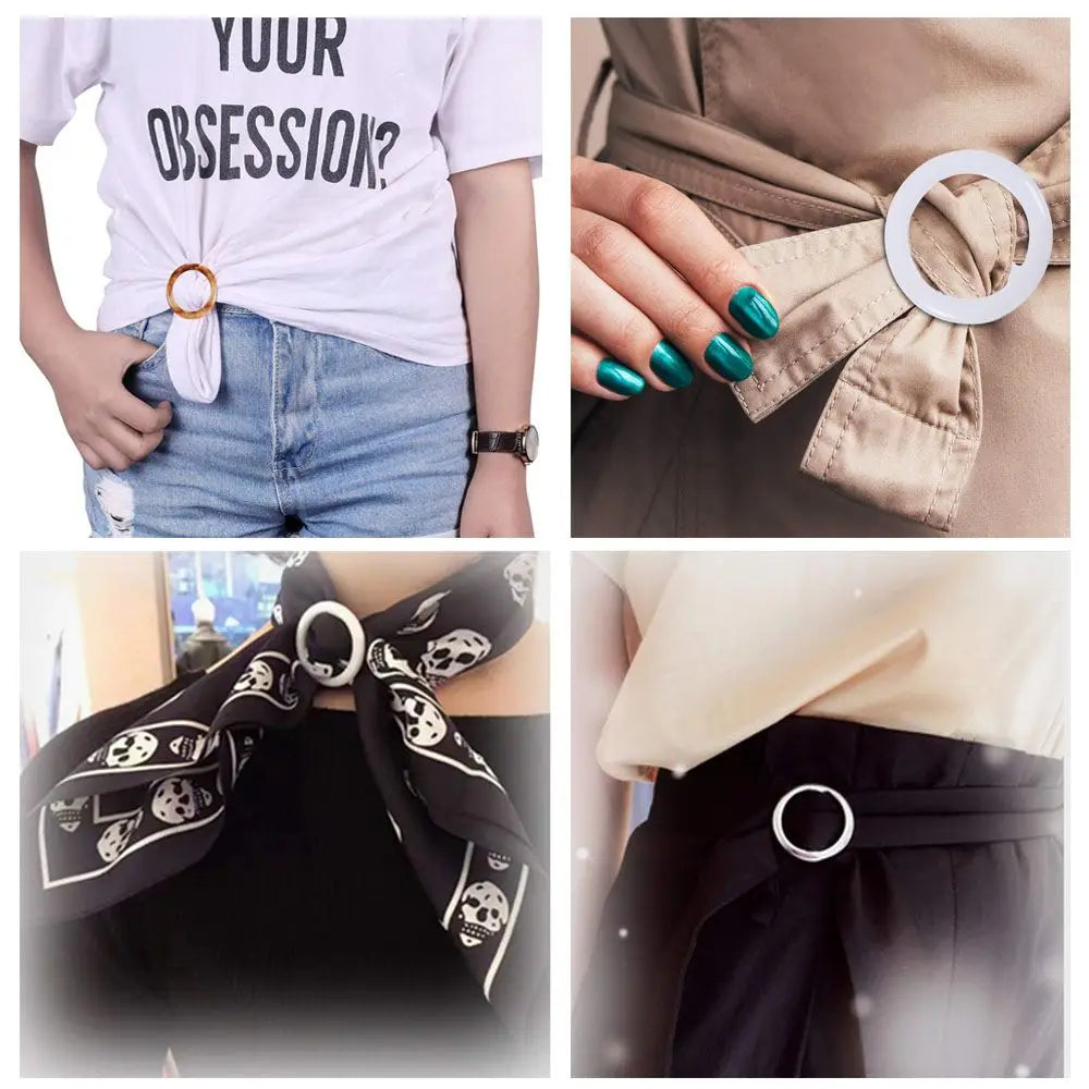 Round Resin Ring Buckle – Scarf Clip & T-Shirt Knot Accessory Ring Belt Buckle Nixie