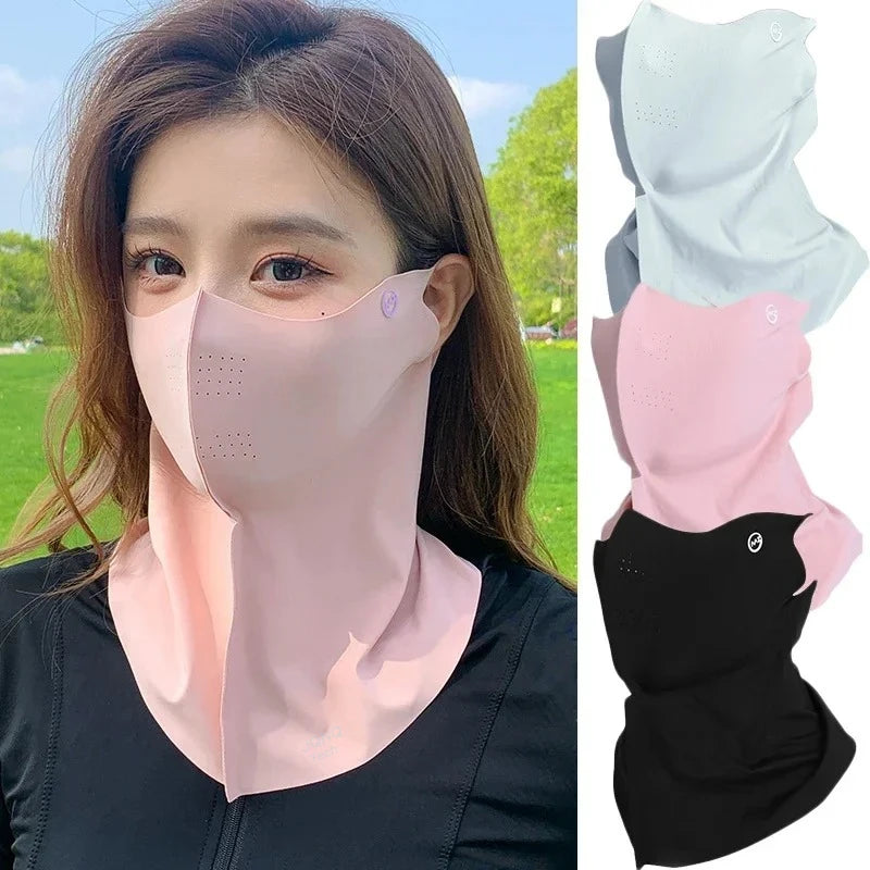 Women's UPF 50+ Ice Silk Neck Scarf & Sun Face Cover Sun Protection Scarf Nixie