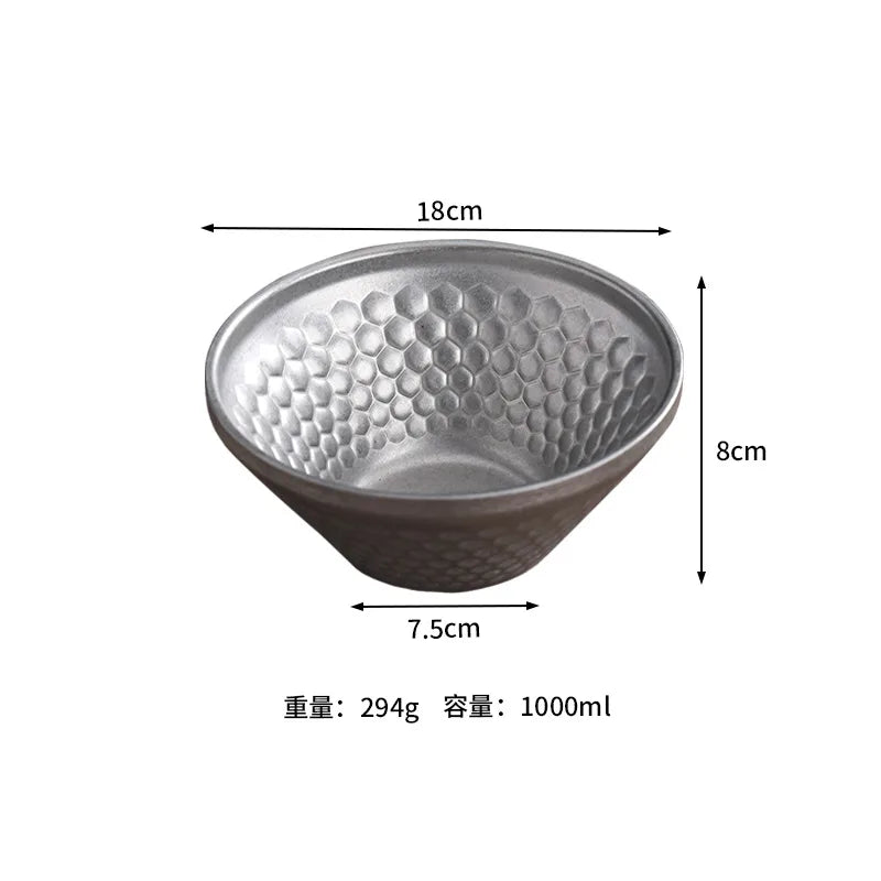 Vintage Hammered 304 Stainless Steel Diamond Bowl Stainless Steel Bowl Nixie 1000ml