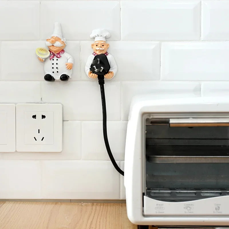 Cute Cartoon Resin Hook – Kitchen Plug & Cable Holder
