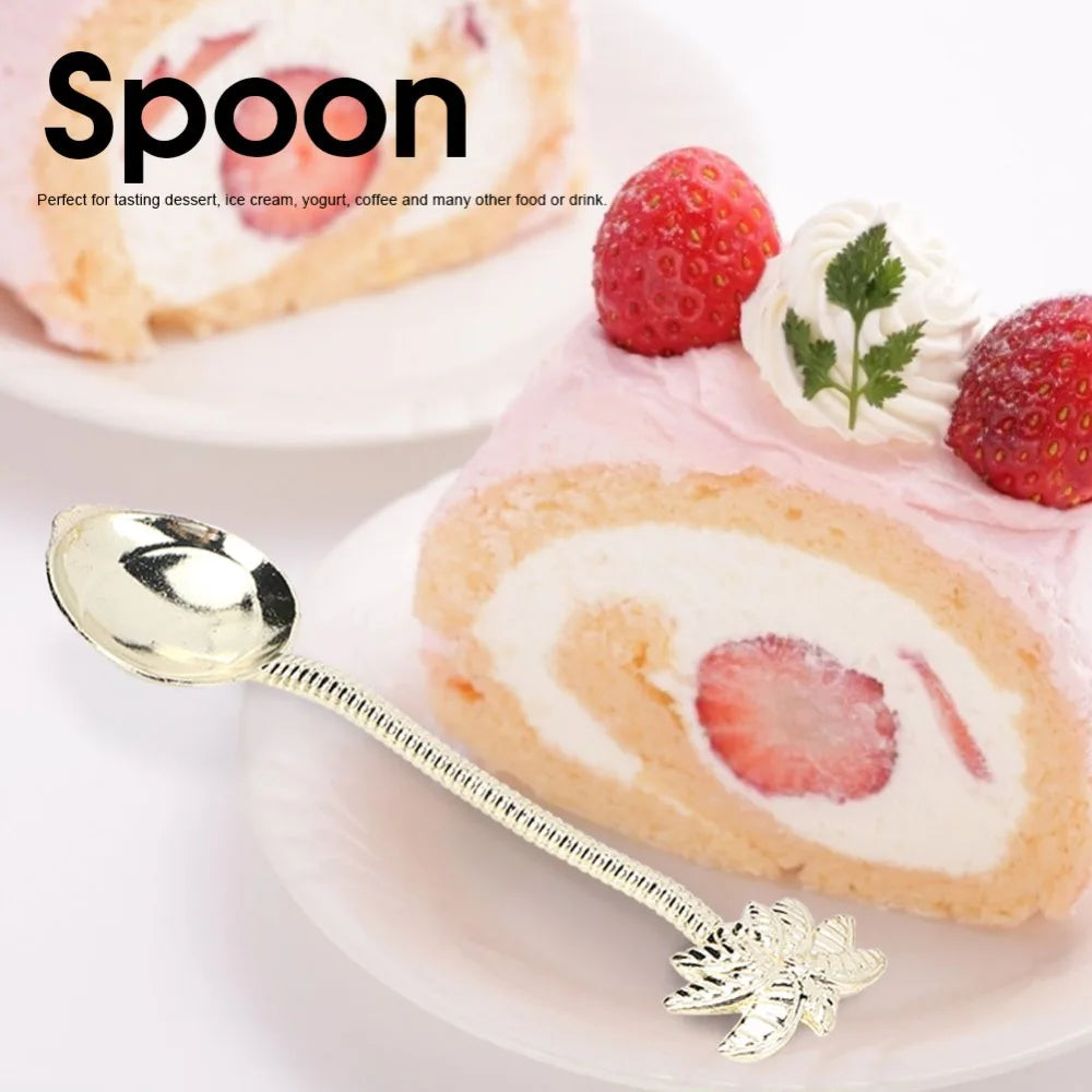 4Pcs Vintage Matte Alloy Mini Dessert Spoons – Creative Scoop Set Dessert Spoon Set Nixie