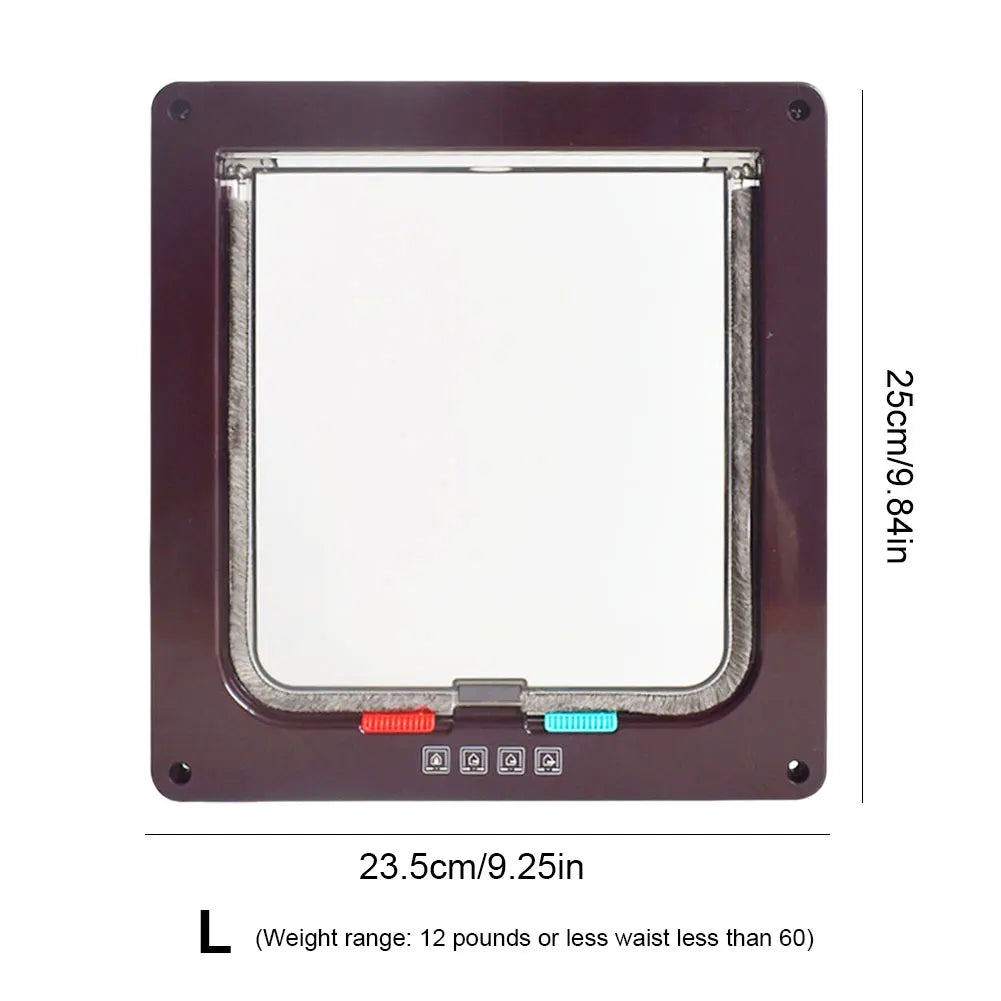 Cat Flap Door 4-Way Lock – Transparent Pet Door for Cats & Dogs Pet Flap Door Nixie