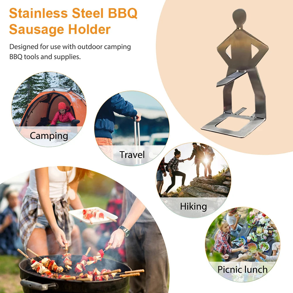 Stainless Steel BBQ Sausage Rack | Novelty Hot Dog Grill BBQ Grill Rack Nixie