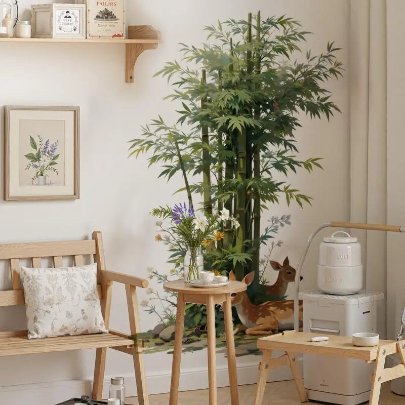 Tropical Bamboo & Deer PVC Wall Decals – Peel & Stick Stickers Wall Decal Sticker Nixie Default Title