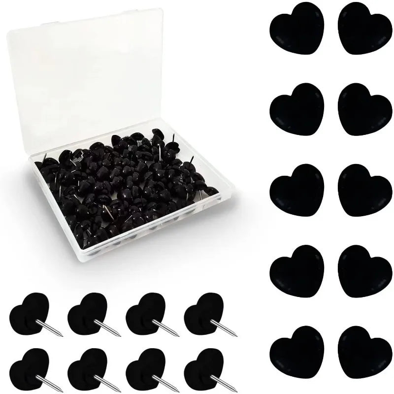 50pcs Heart Shape Push Pins – Cork Board & Photo Wall Thumbtacks Decorative Push Pins Nixie