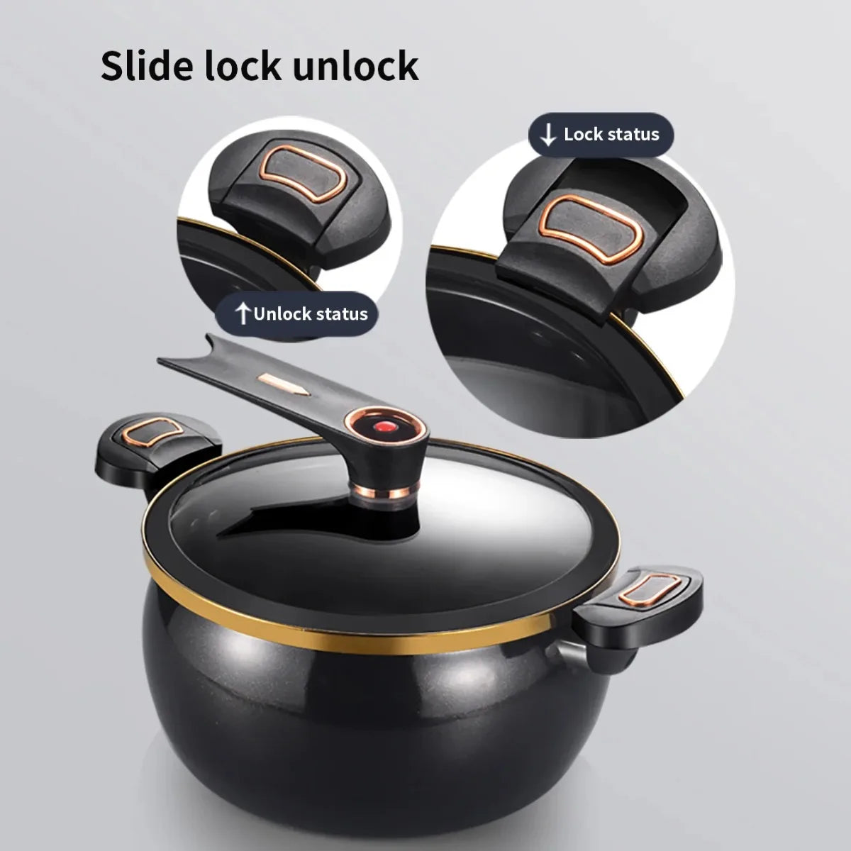 FEB.WIND 8L Cast Iron Ceramic Soup Pot – Gas & Induction Ceramic Soup Pot Nixie